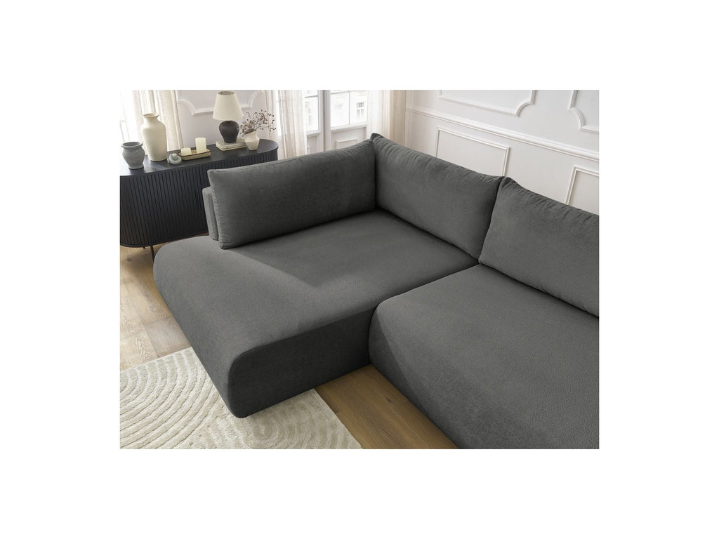 L-Shaped Corner Sofa Bed with Storage - Lucien - Smooth Fabric - Left-Hand Corner