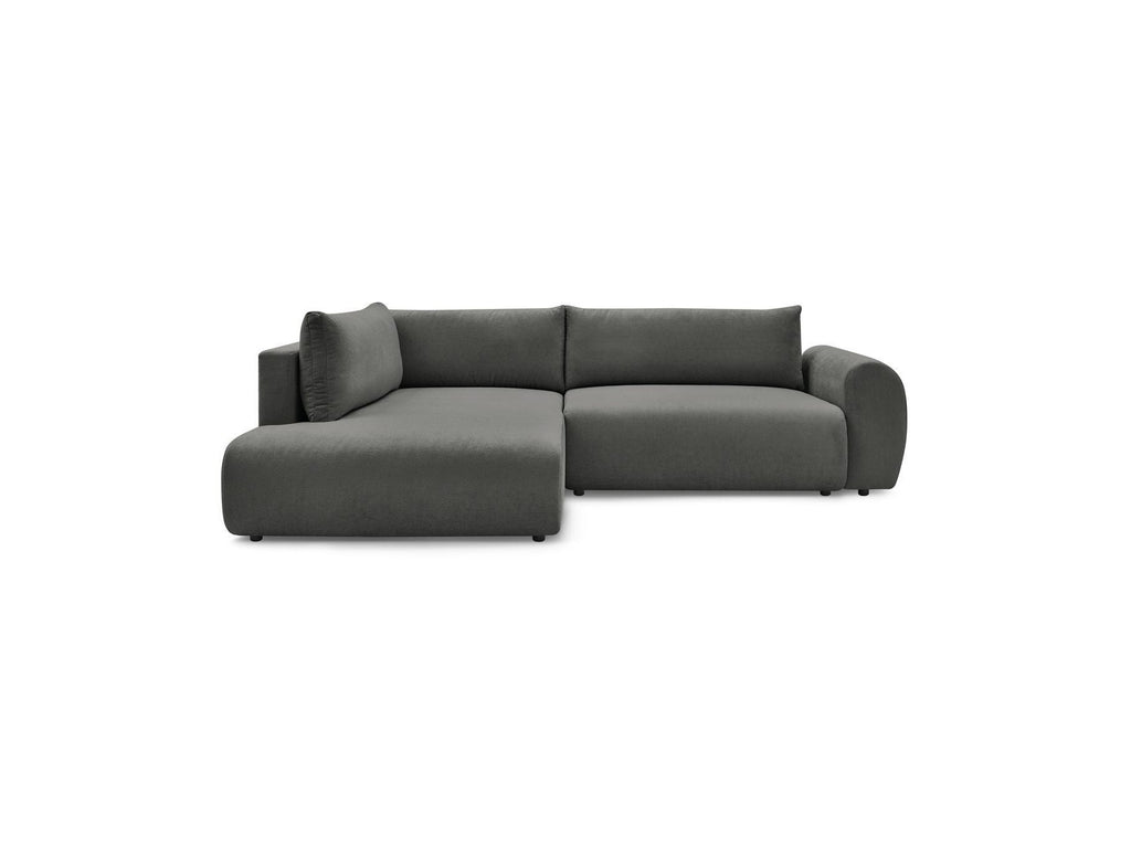 L-Shaped Corner Sofa Bed with Storage - Lucien - Smooth Fabric - Left-Hand Corner