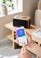 Speaker Retro - Enceinte Portable 55W Bluetooth, USB & AUX - Bois foncé