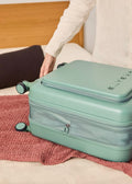 Luggage Studio Pocket - Maleta Rígida Expandible Compatible Compañías Low Cost - Salvia