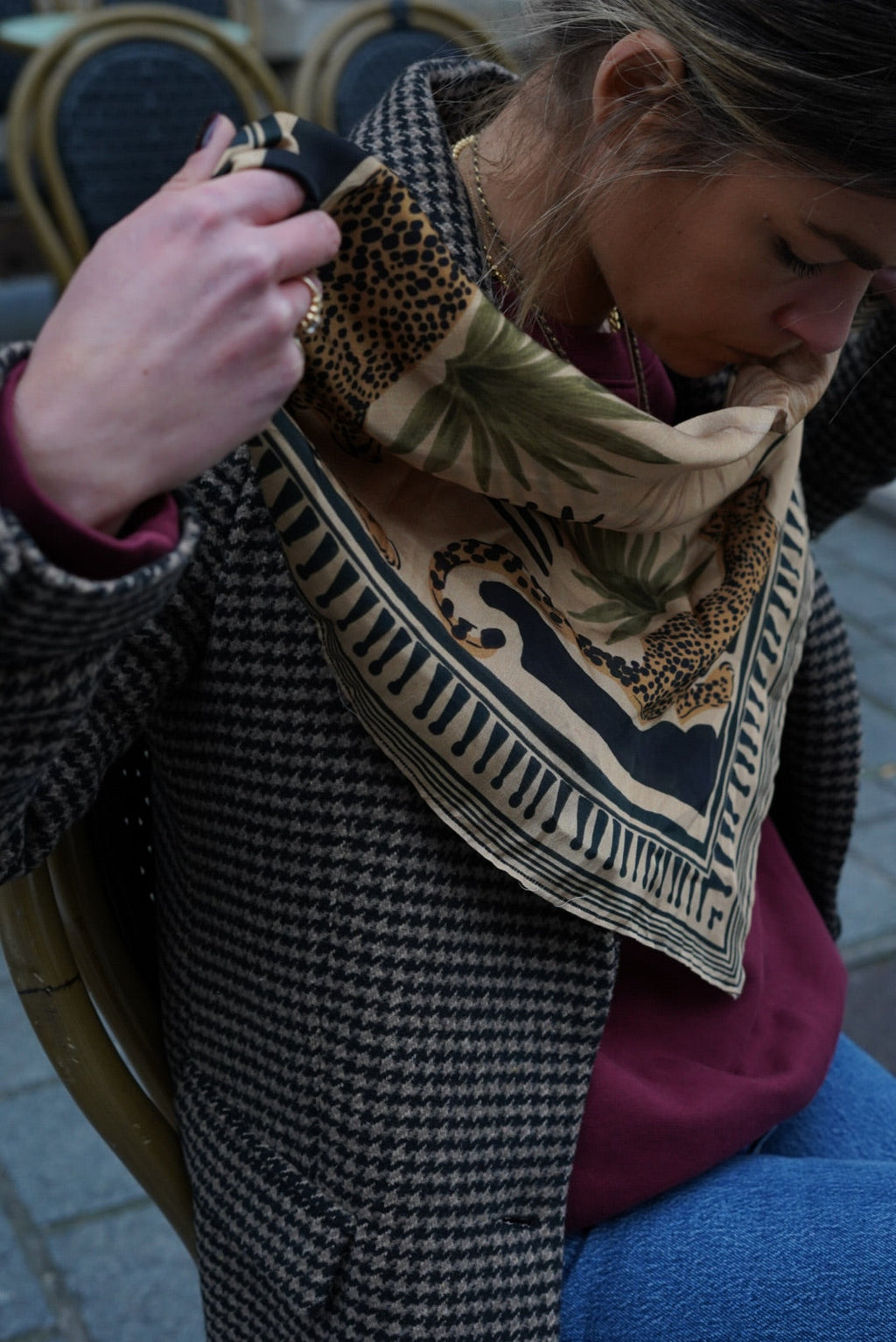 Georgia Scarf Beige Pattern