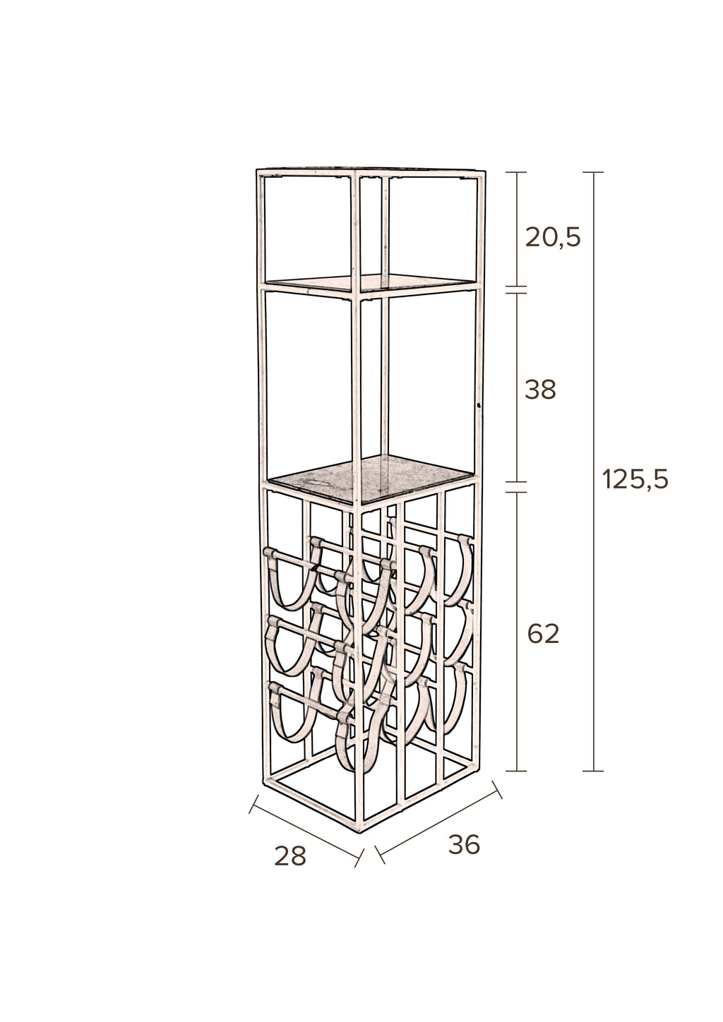 Mil - Wine Cabinet - Solid Marble - Black & Green/Multicolor Marble