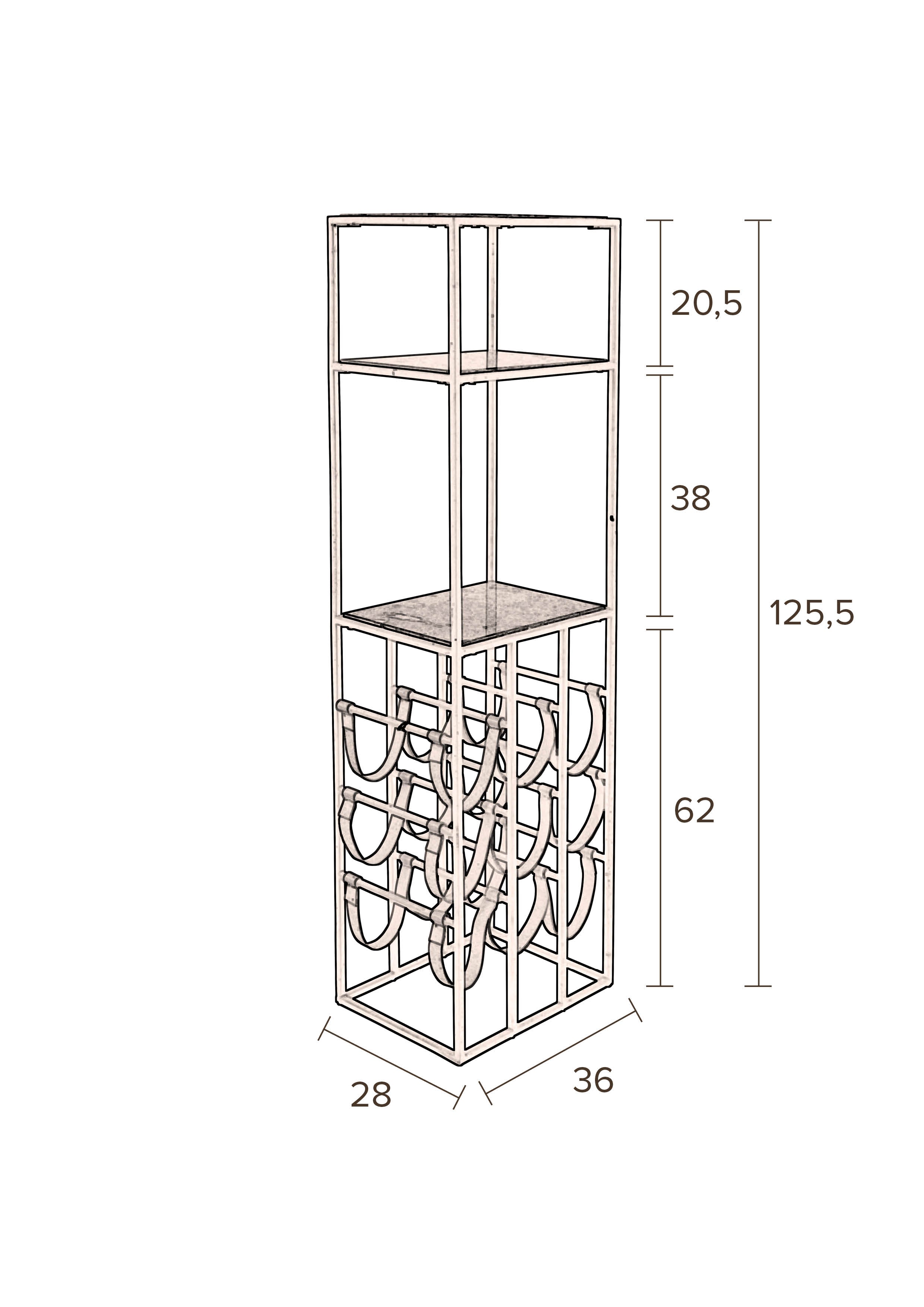 Mil - Wine Cabinet - Solid Marble - Black & Green/Multicolor Marble