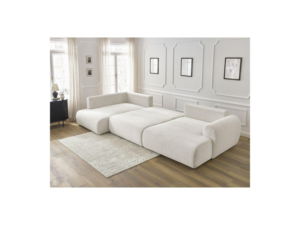 Lucien - Panoramic Convertible Sofa with Storage - Soft Wide-Rib Corduroy - Right-Hand Corner