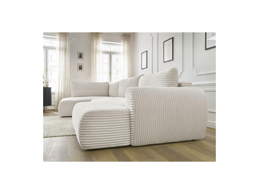 Lucien - Panoramic Convertible Sofa with Storage - Soft Wide-Rib Corduroy - Right-Hand Corner