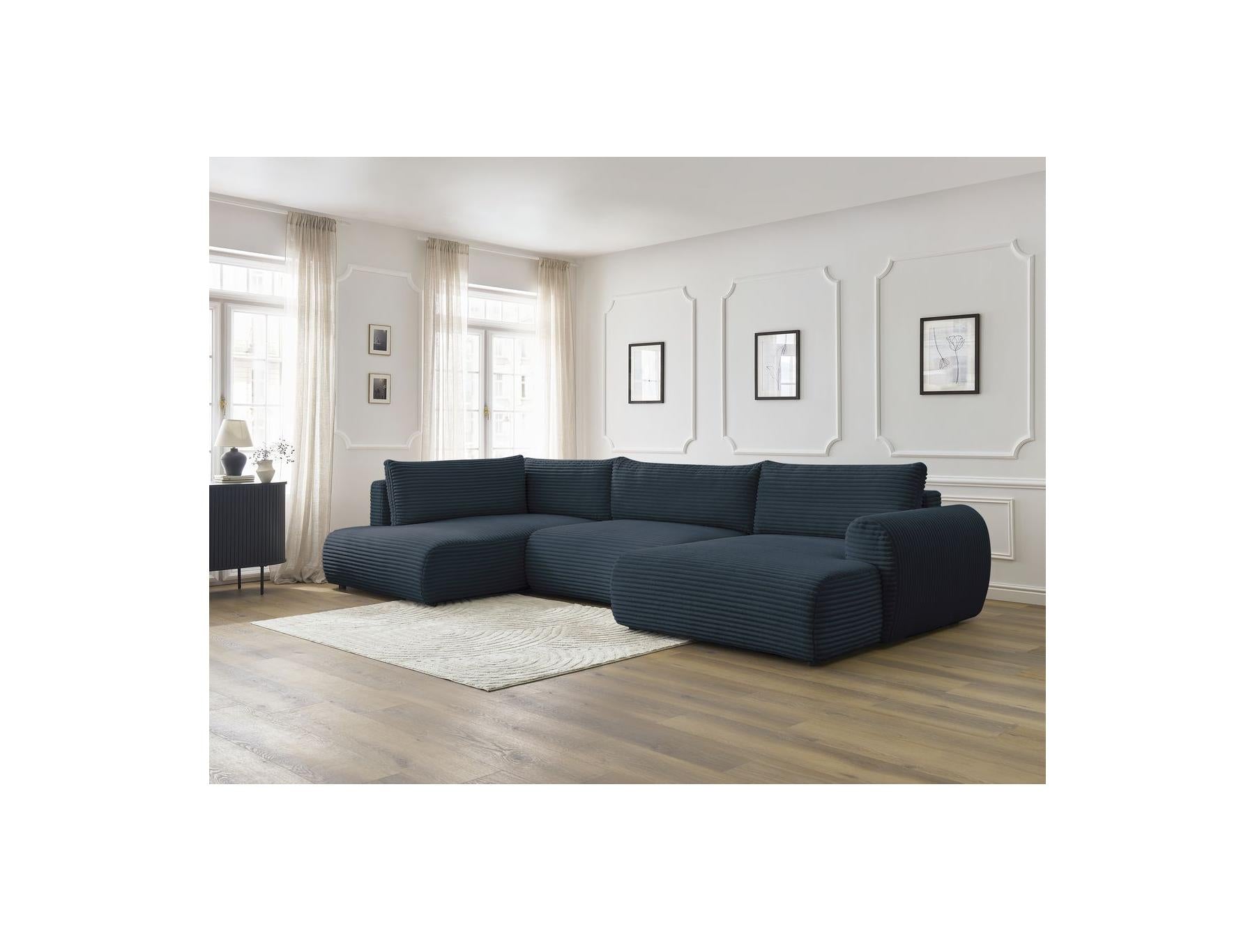 Lucien - Panoramic Convertible Sofa with Storage - Soft Wide-Rib Corduroy - Right-Hand Corner