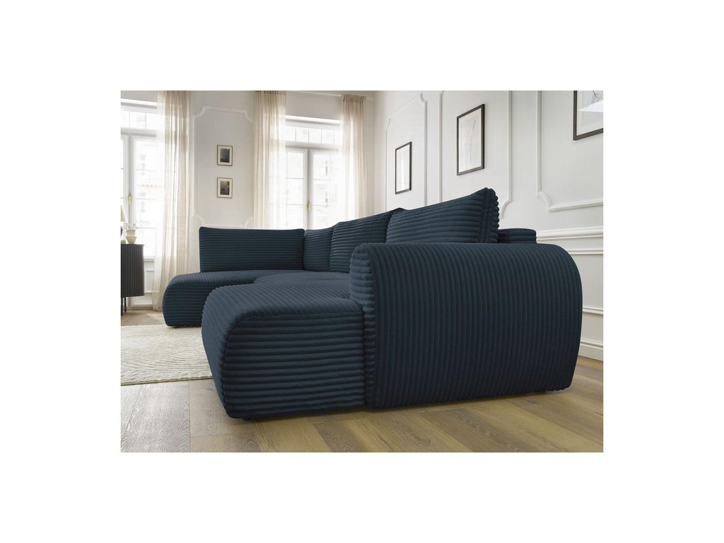 Lucien - Panoramic Convertible Sofa with Storage - Soft Wide-Rib Corduroy - Right-Hand Corner