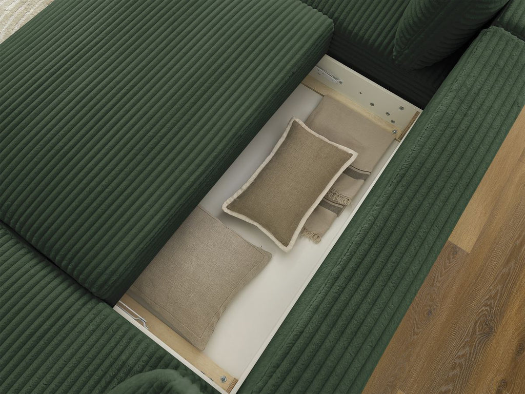 Lucien - Panoramic Convertible Sofa with Storage - Soft Wide-Rib Corduroy - Right-Hand Corner