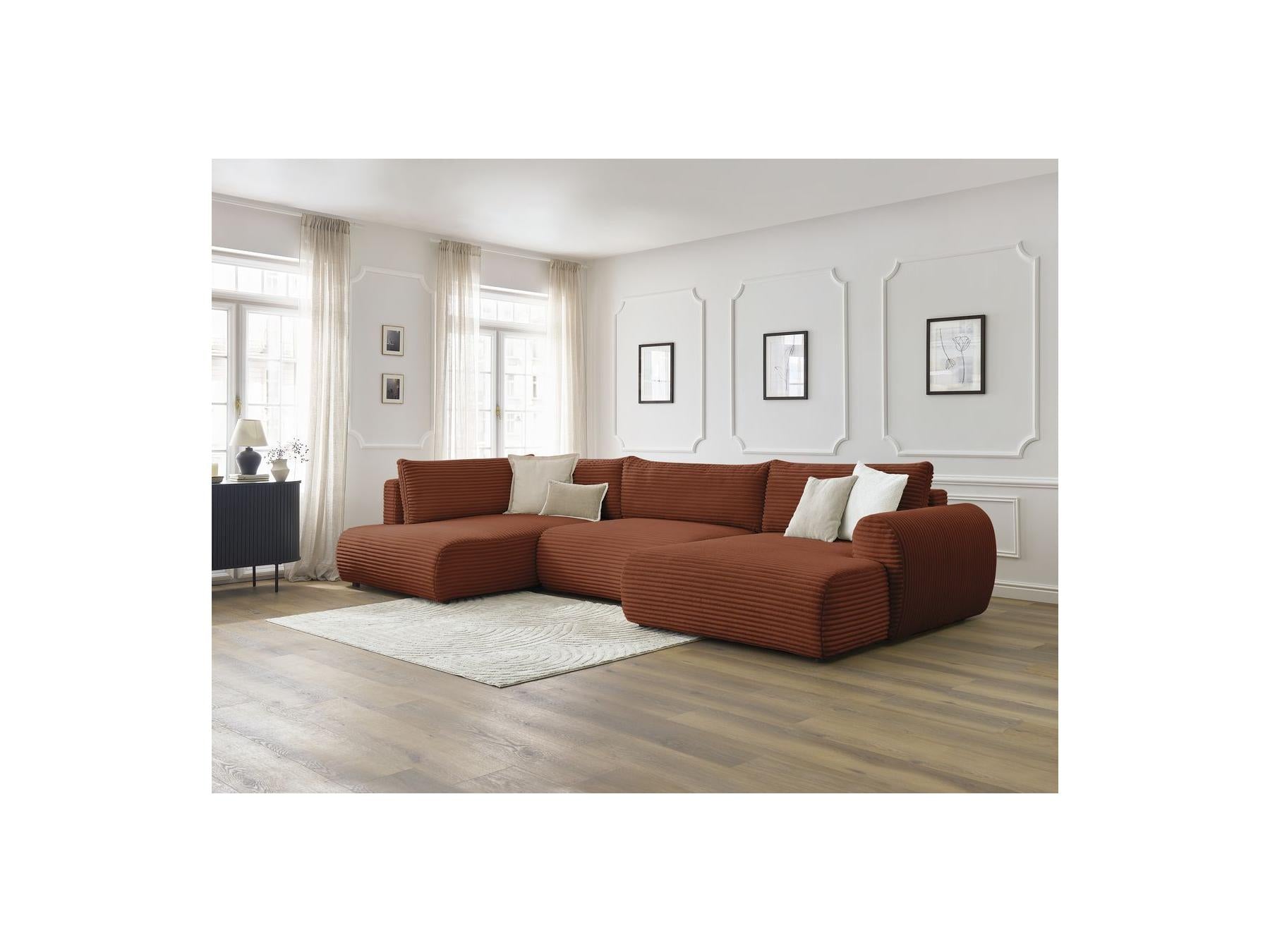 Lucien - Panoramic Convertible Sofa with Storage - Soft Wide-Rib Corduroy - Right-Hand Corner