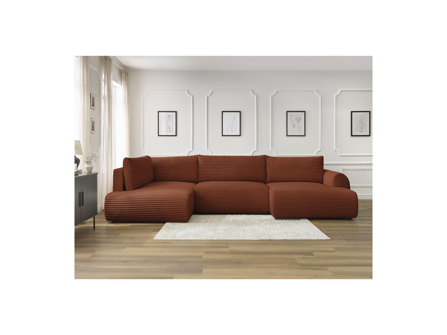 Lucien - Panoramic Convertible Sofa with Storage - Soft Wide-Rib Corduroy - Right-Hand Corner
