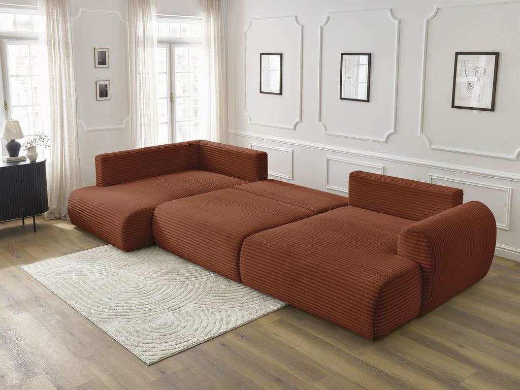 Lucien - Panoramic Convertible Sofa with Storage - Soft Wide-Rib Corduroy - Right-Hand Corner