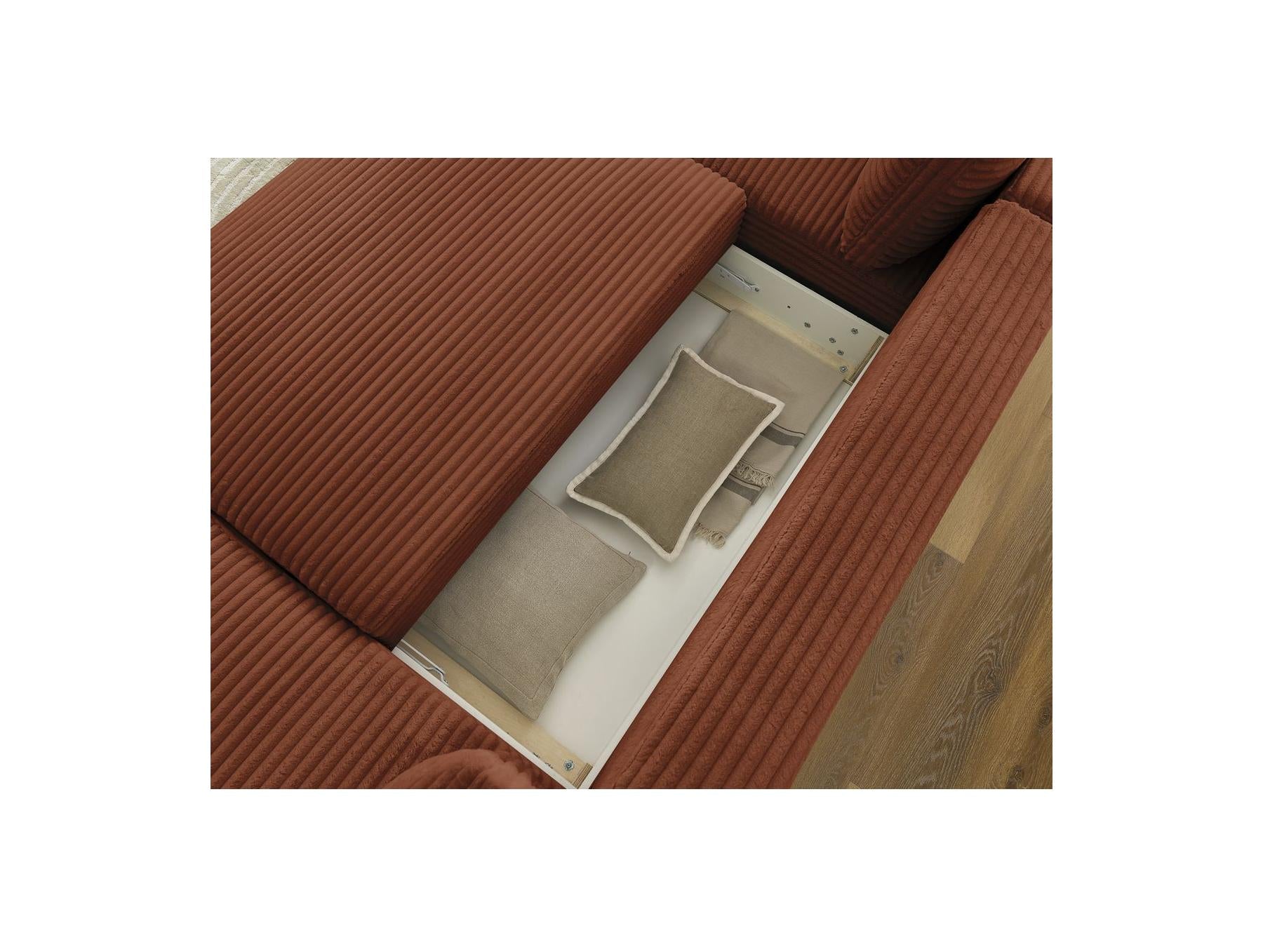 Lucien - Panoramic Convertible Sofa with Storage - Soft Wide-Rib Corduroy - Right-Hand Corner