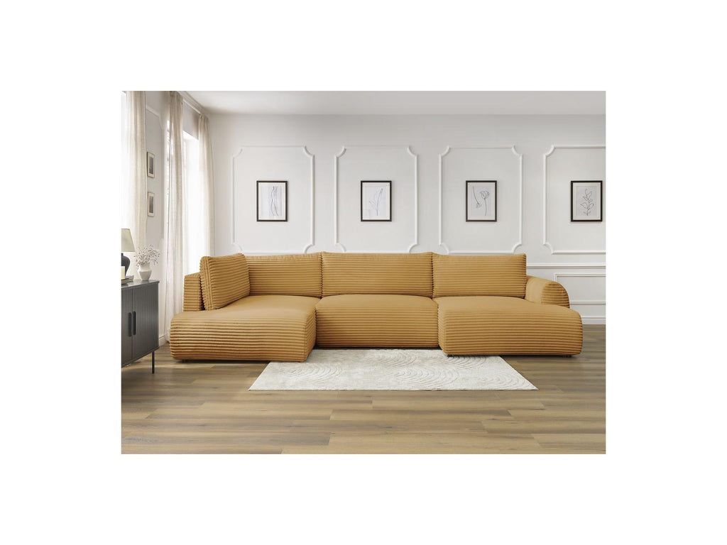 Lucien - Panoramic Convertible Sofa with Storage - Soft Wide-Rib Corduroy - Right-Hand Corner