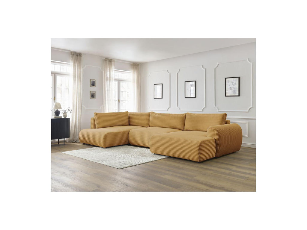 Lucien - Panoramic Convertible Sofa with Storage - Soft Wide-Rib Corduroy - Right-Hand Corner