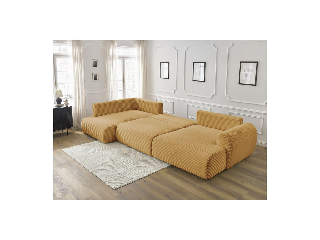 Lucien - Panoramic Convertible Sofa with Storage - Soft Wide-Rib Corduroy - Right-Hand Corner