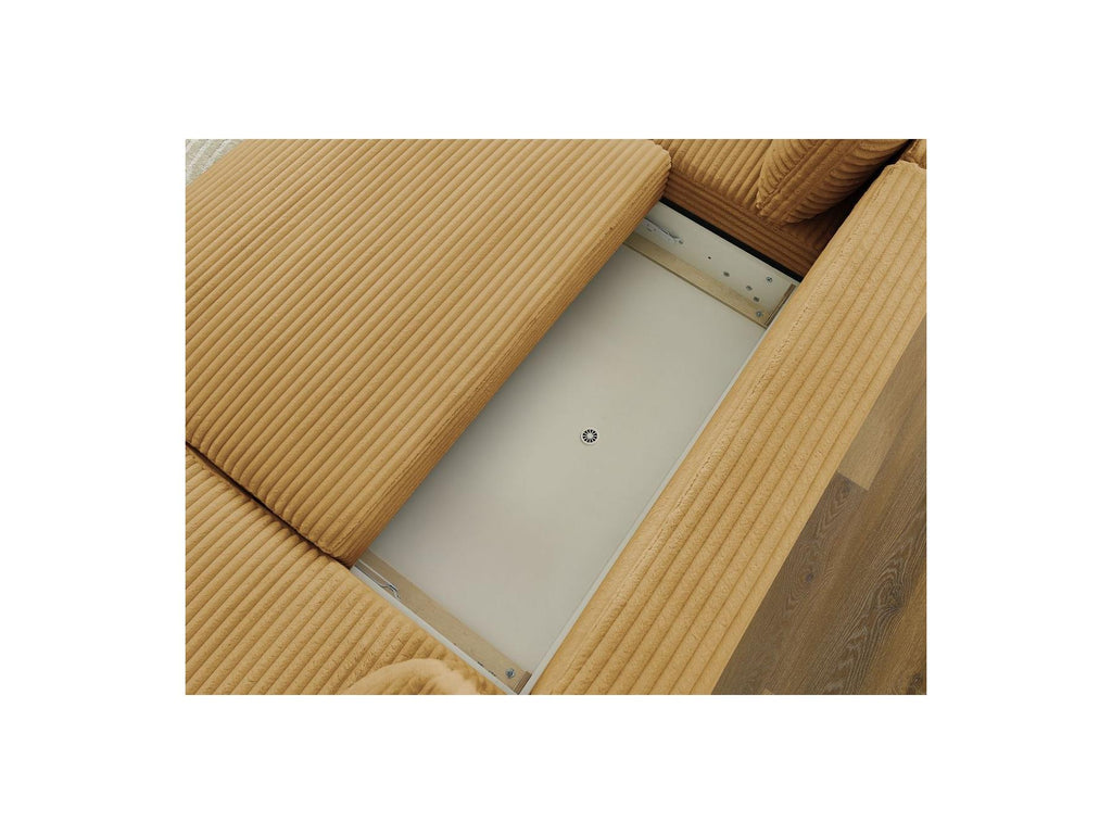 Lucien - Panoramic Convertible Sofa with Storage - Soft Wide-Rib Corduroy - Right-Hand Corner
