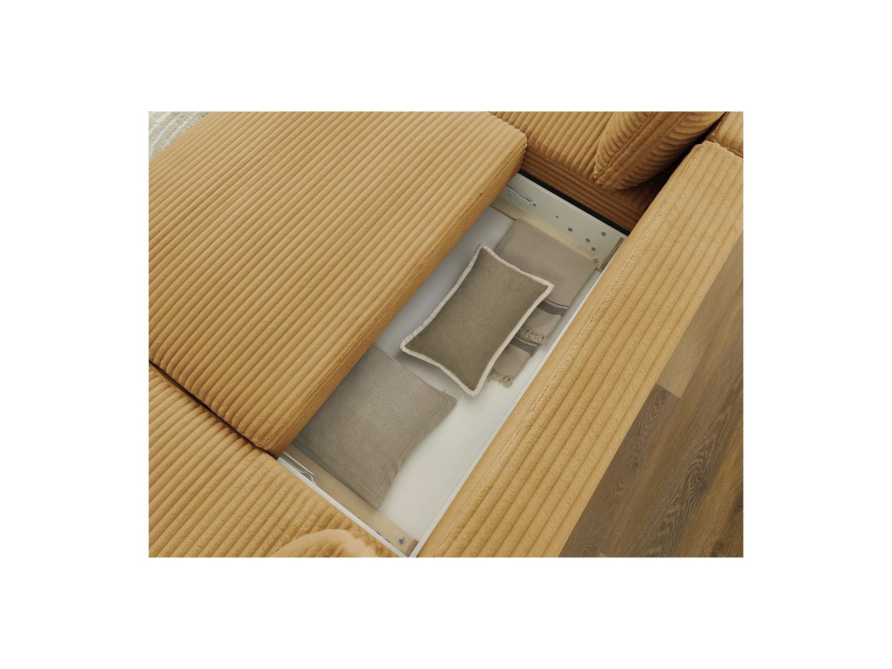 Lucien - Panoramic Convertible Sofa with Storage - Soft Wide-Rib Corduroy - Right-Hand Corner