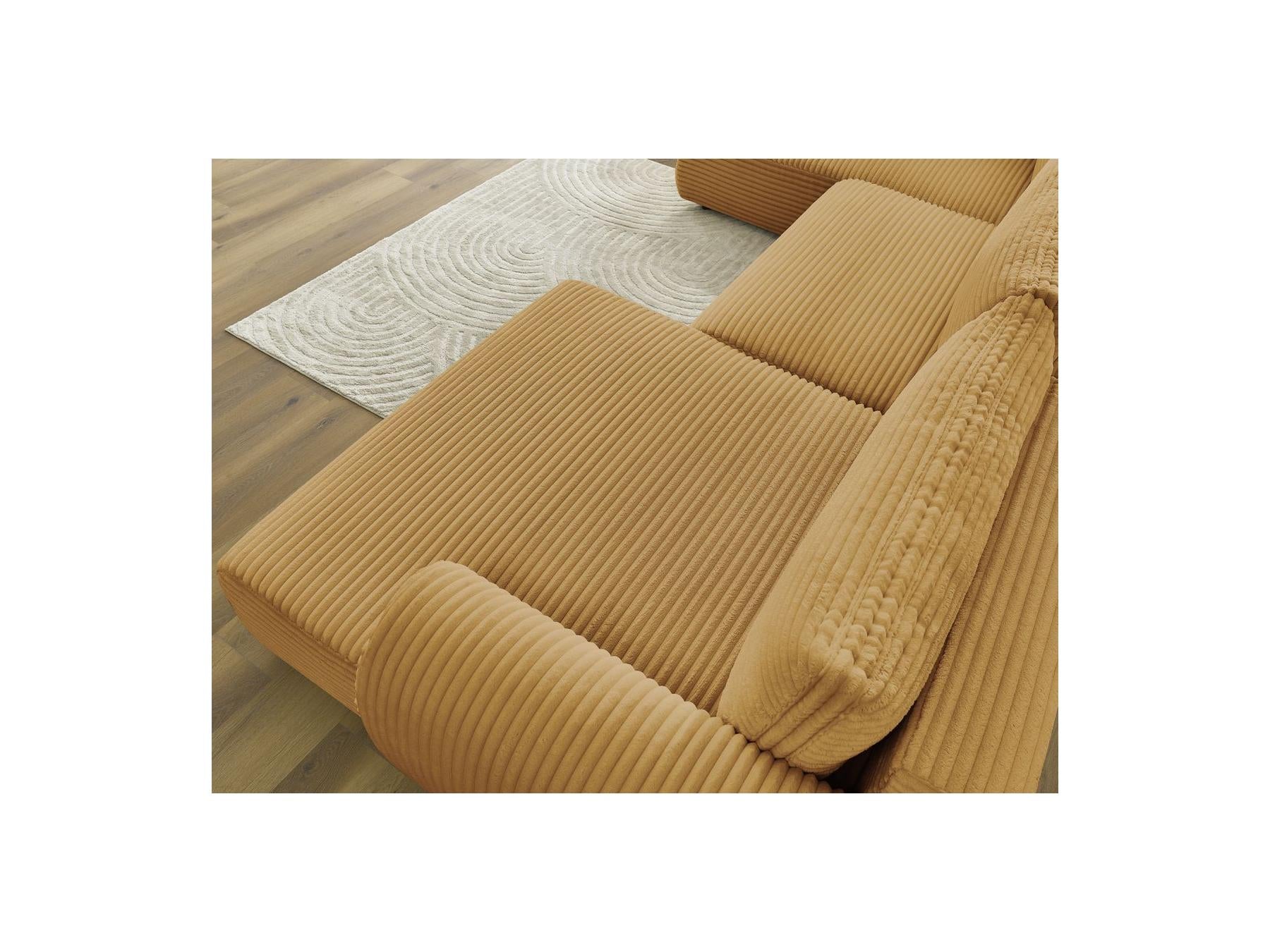 Lucien - Panoramic Convertible Sofa with Storage - Soft Wide-Rib Corduroy - Right-Hand Corner