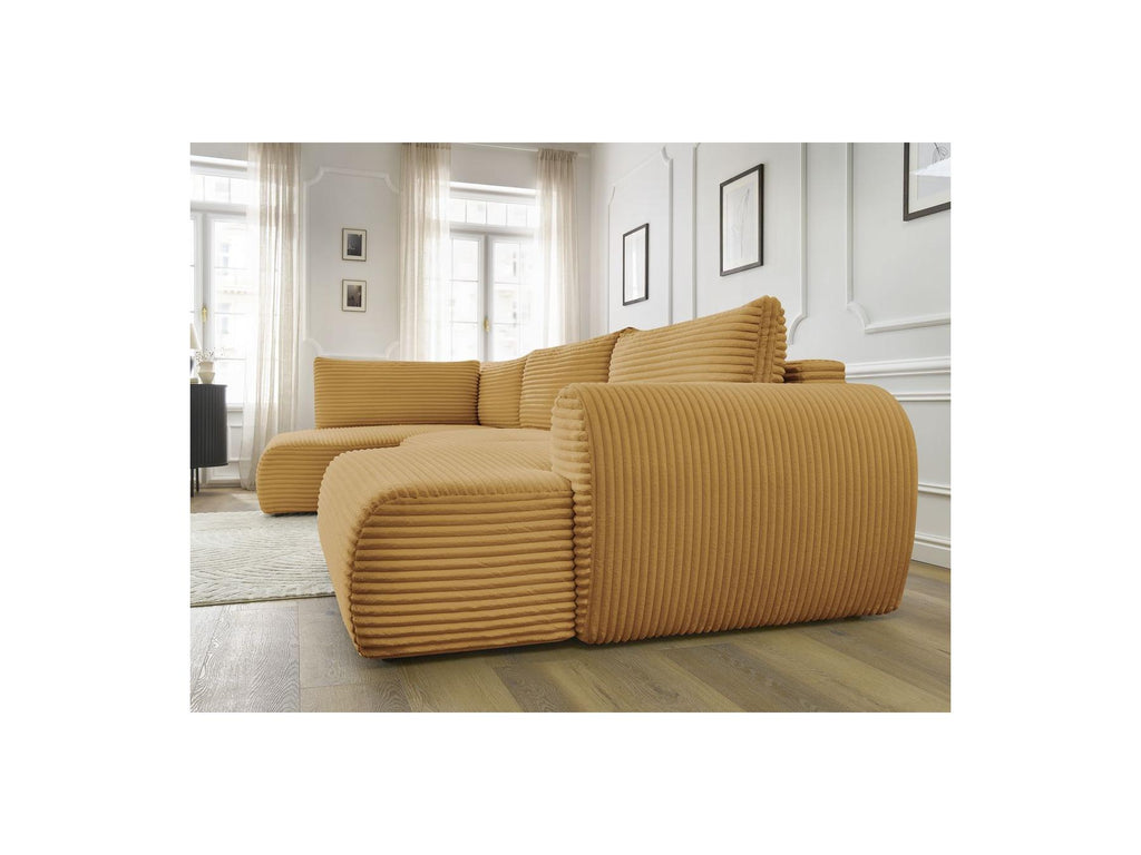 Lucien - Panoramic Convertible Sofa with Storage - Soft Wide-Rib Corduroy - Right-Hand Corner