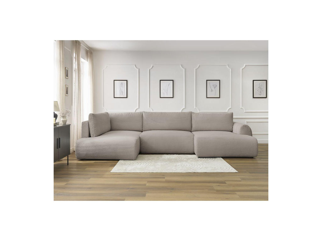 Lucien - Panoramic Convertible Sofa with Storage - Soft Wide-Rib Corduroy - Right-Hand Corner