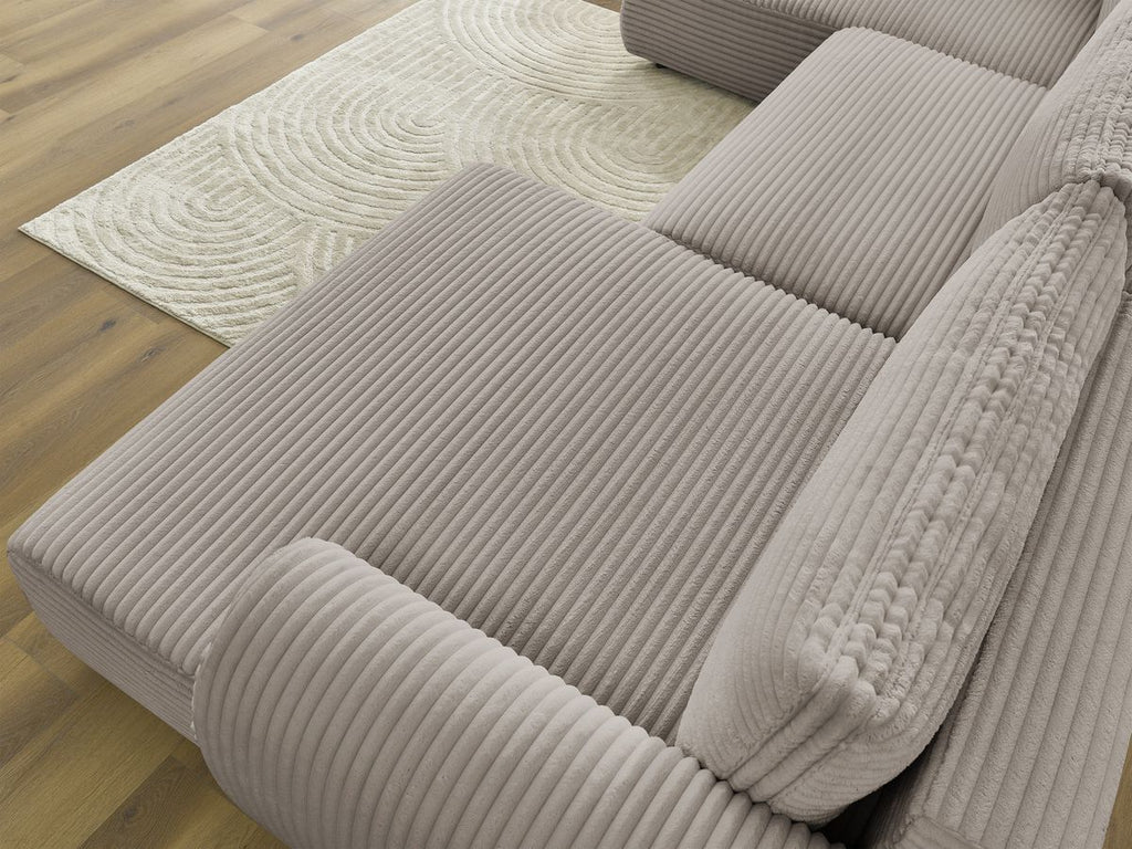 Lucien - Panoramic Convertible Sofa with Storage - Soft Wide-Rib Corduroy - Right-Hand Corner