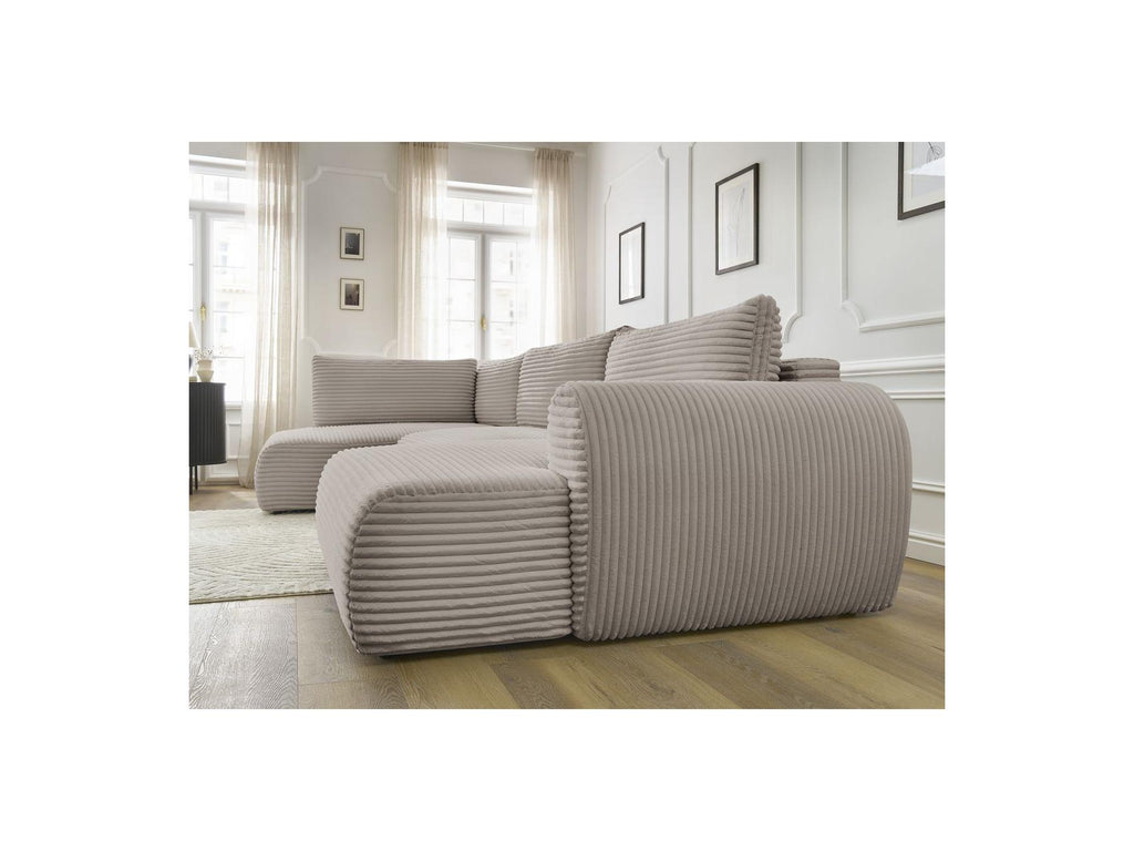 Lucien - Panoramic Convertible Sofa with Storage - Soft Wide-Rib Corduroy - Right-Hand Corner