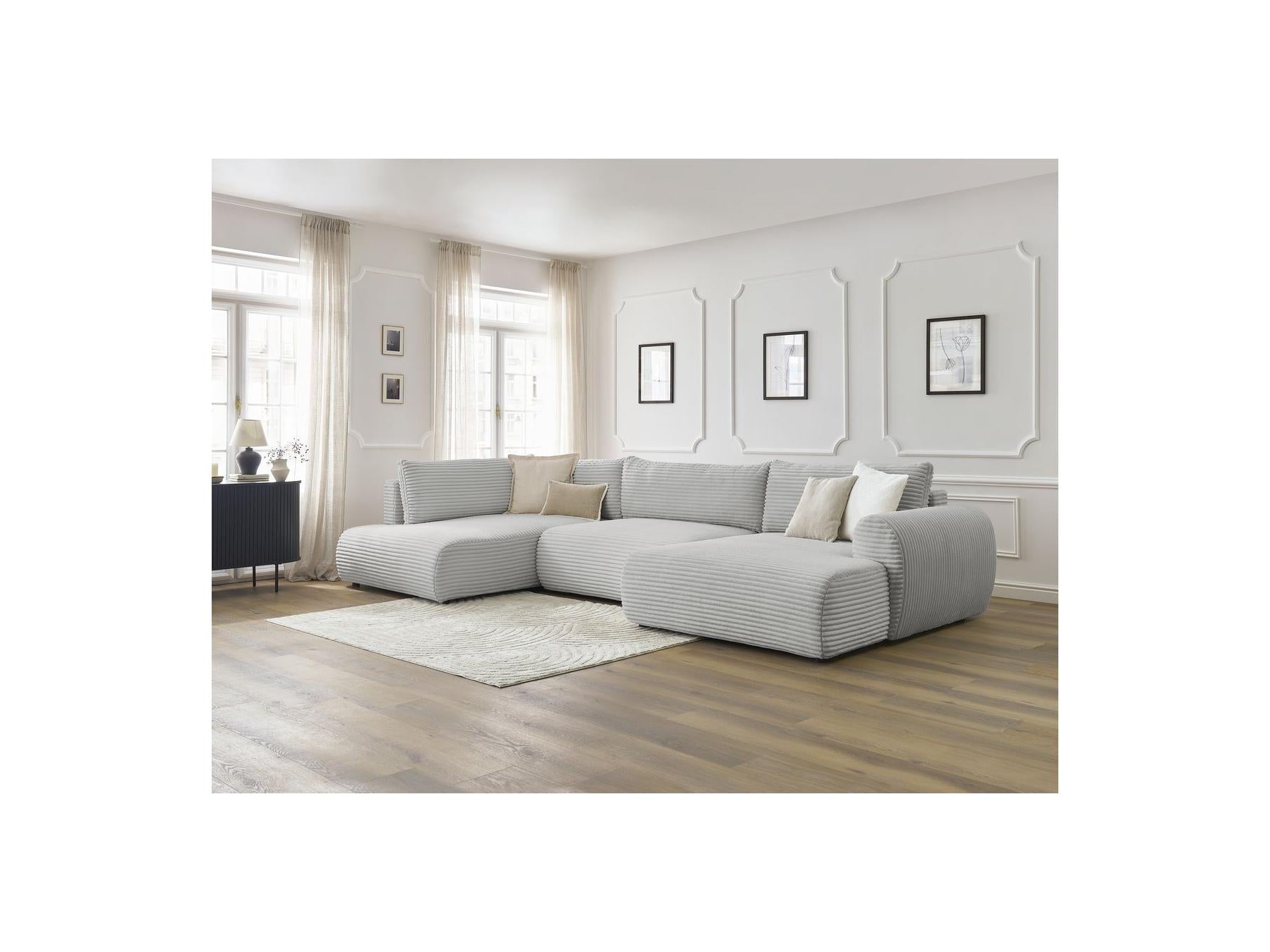 Lucien - Panoramic Convertible Sofa with Storage - Soft Wide-Rib Corduroy - Right-Hand Corner