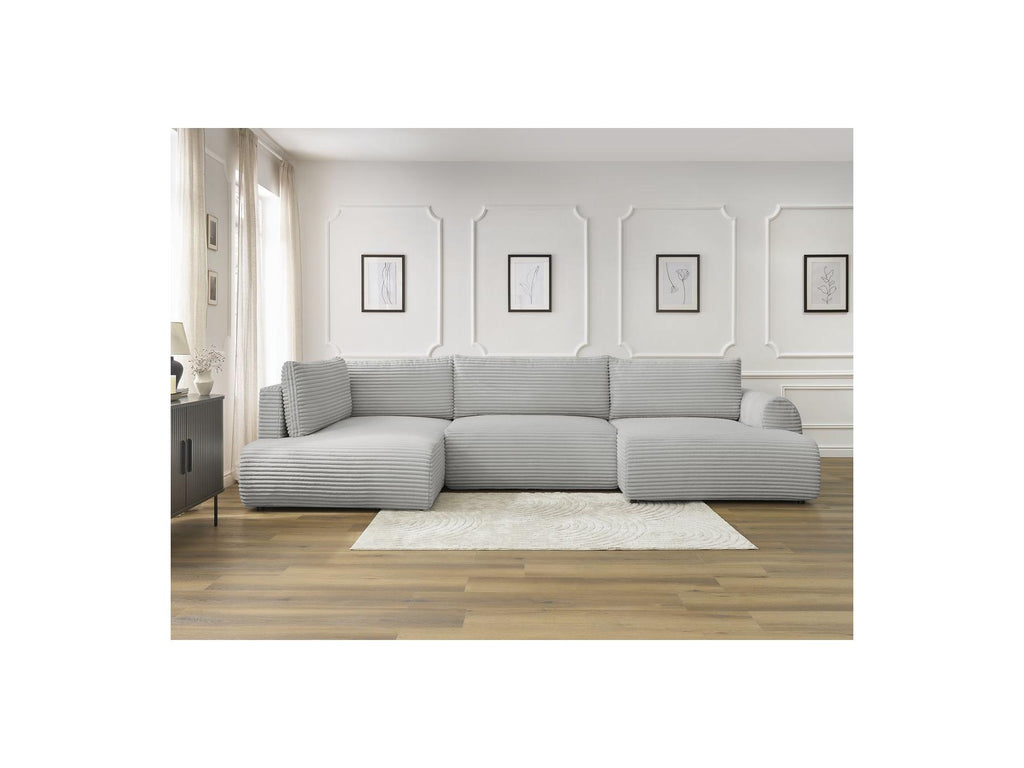 Lucien - Panoramic Convertible Sofa with Storage - Soft Wide-Rib Corduroy - Right-Hand Corner