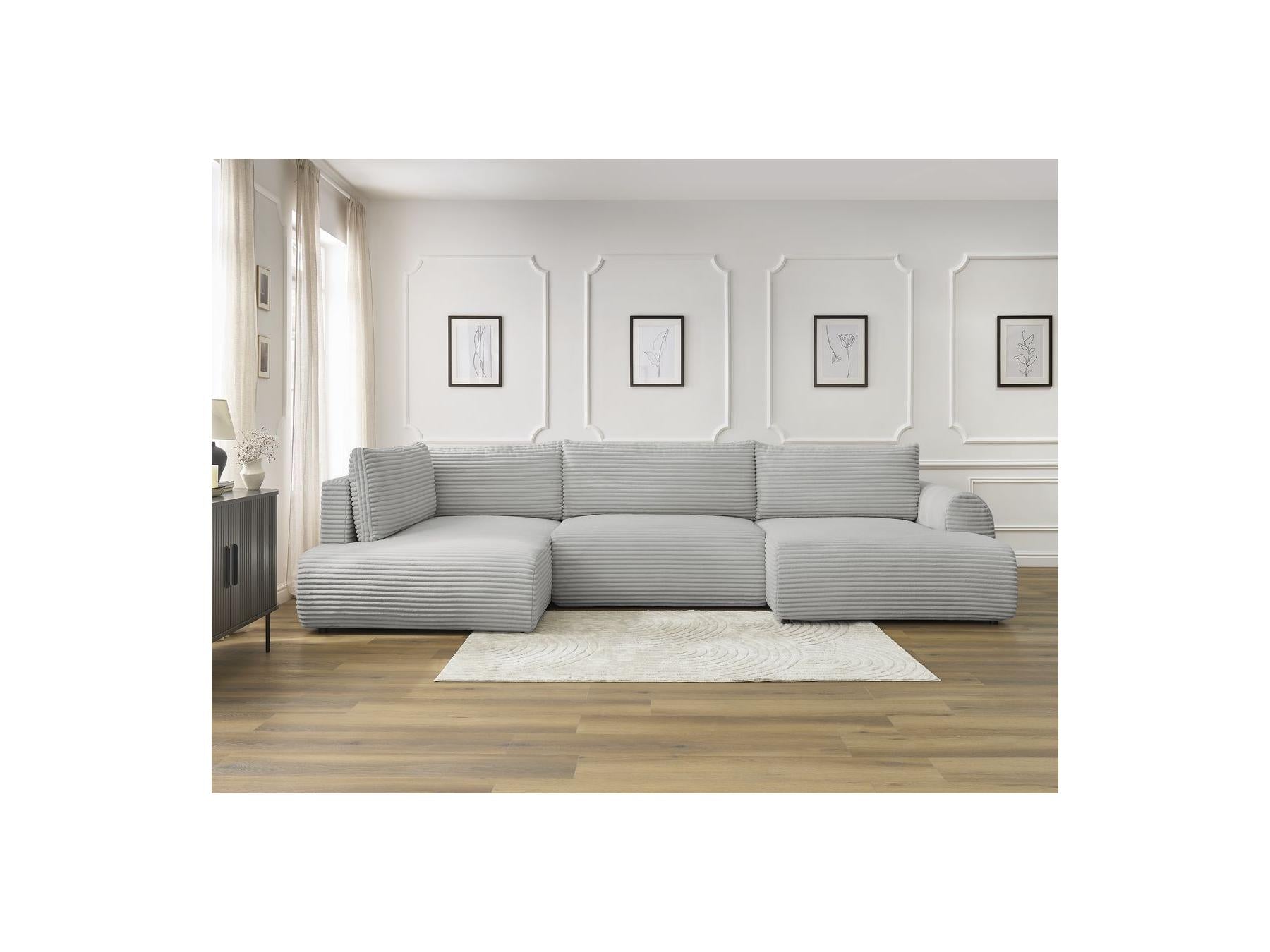 Lucien - Panoramic Convertible Sofa with Storage - Soft Wide-Rib Corduroy - Right-Hand Corner