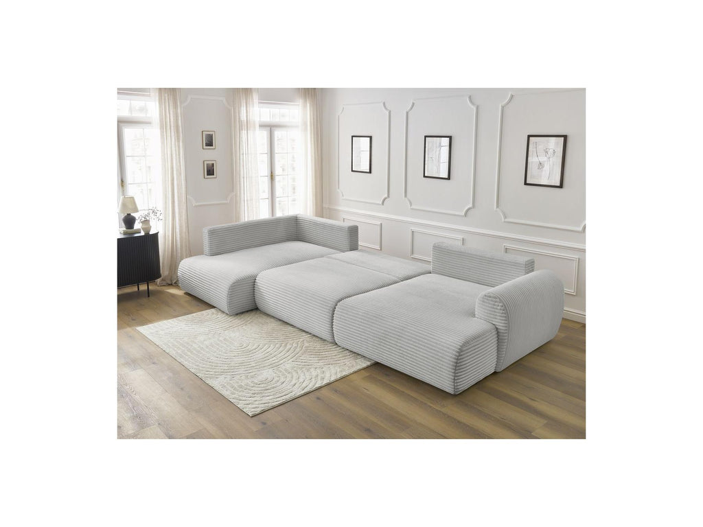 Lucien - Panoramic Convertible Sofa with Storage - Soft Wide-Rib Corduroy - Right-Hand Corner