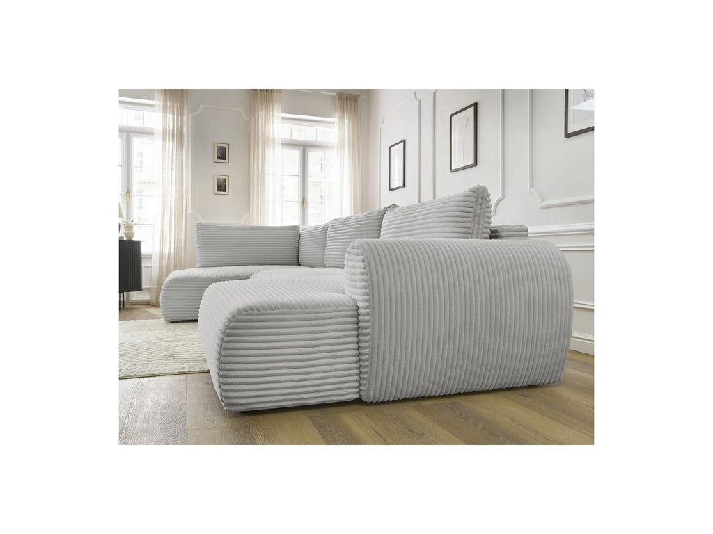 Lucien - Panoramic Convertible Sofa with Storage - Soft Wide-Rib Corduroy - Right-Hand Corner