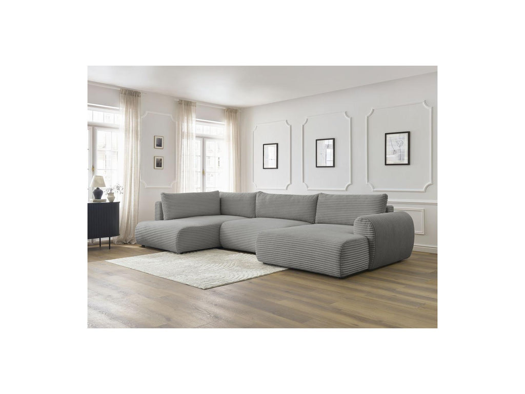 Lucien - Panoramic Convertible Sofa with Storage - Soft Wide-Rib Corduroy - Right-Hand Corner