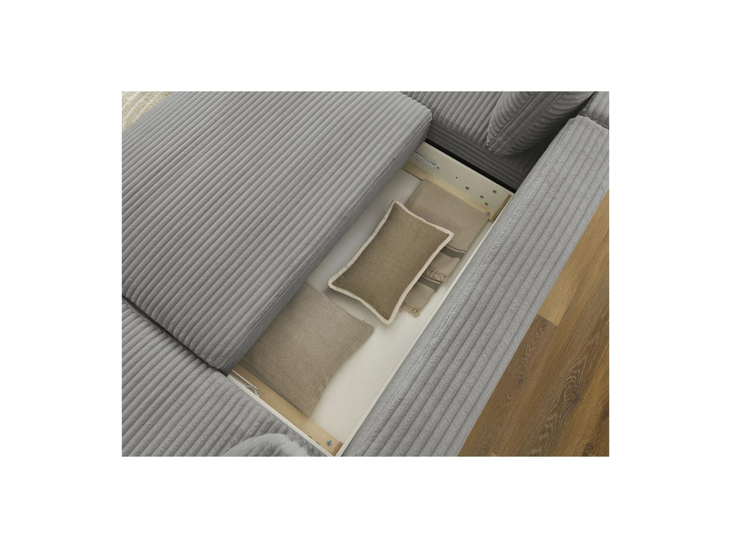 Lucien - Panoramic Convertible Sofa with Storage - Soft Wide-Rib Corduroy - Right-Hand Corner