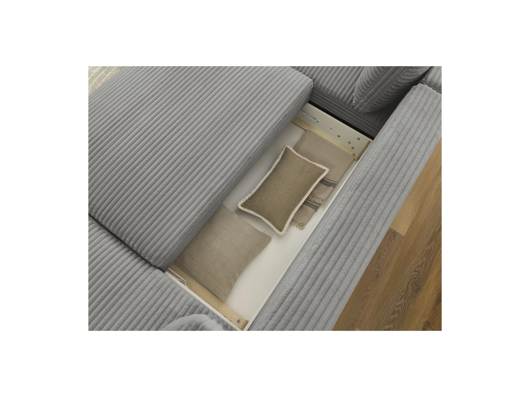 Lucien - Panoramic Convertible Sofa with Storage - Soft Wide-Rib Corduroy - Right-Hand Corner