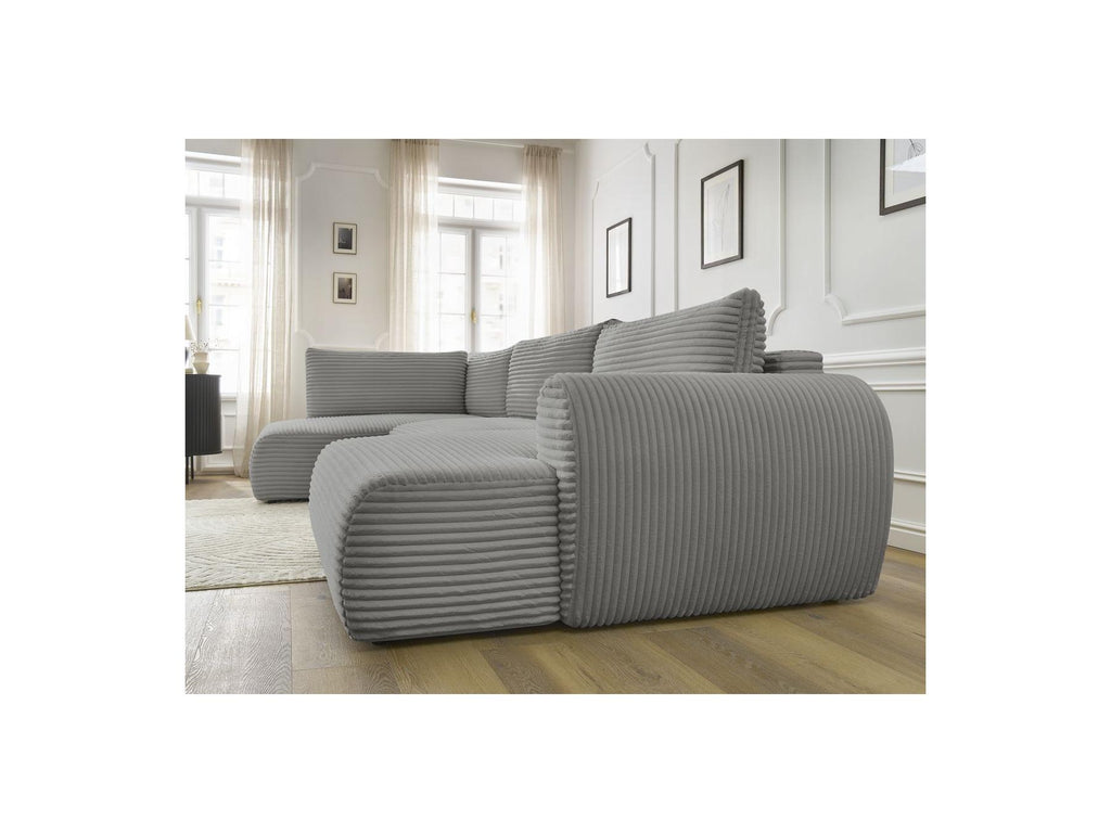 Lucien - Panoramic Convertible Sofa with Storage - Soft Wide-Rib Corduroy - Right-Hand Corner