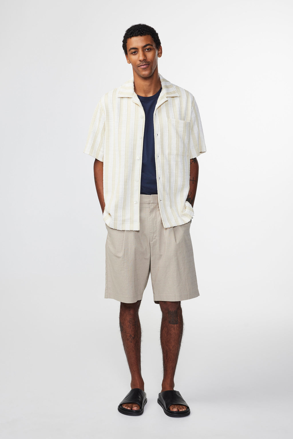 Julio SS Shirt - Khaki Stripe