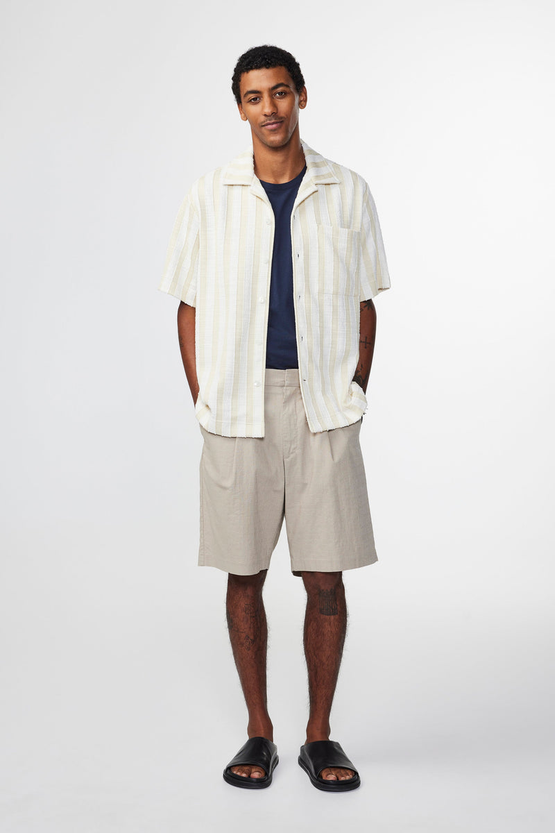 NN07 - Julio SS Shirt - Khaki Stripe