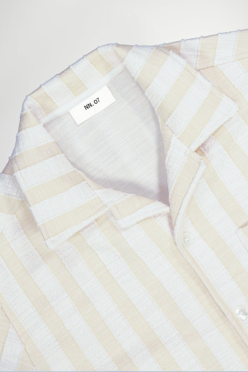 NN07 - Julio SS Shirt - Khaki Stripe
