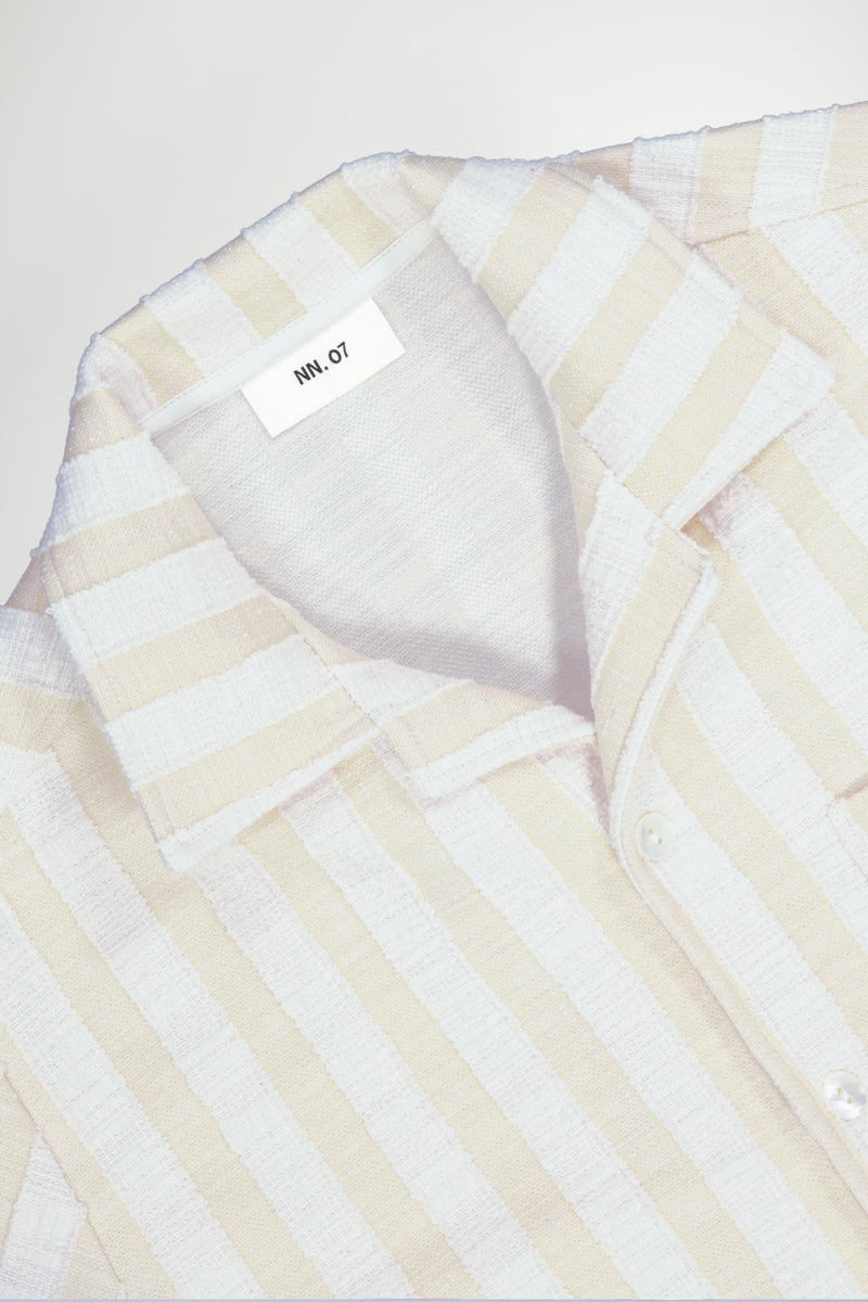NN07 - Chemise Julio SS - Khaki Stripe