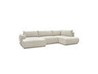 Panoramic Convertible Sofa with Storage - Lucien - Smooth Fabric - Left-Hand Corner