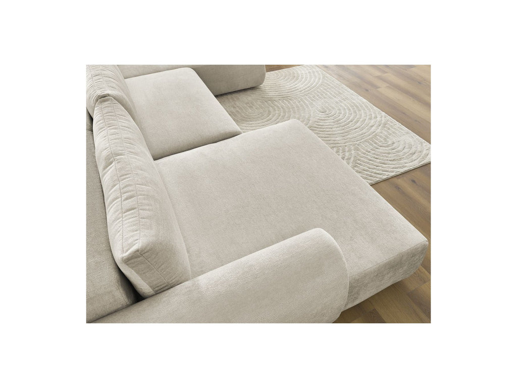 Panoramic Convertible Sofa with Storage - Lucien - Smooth Fabric - Left-Hand Corner