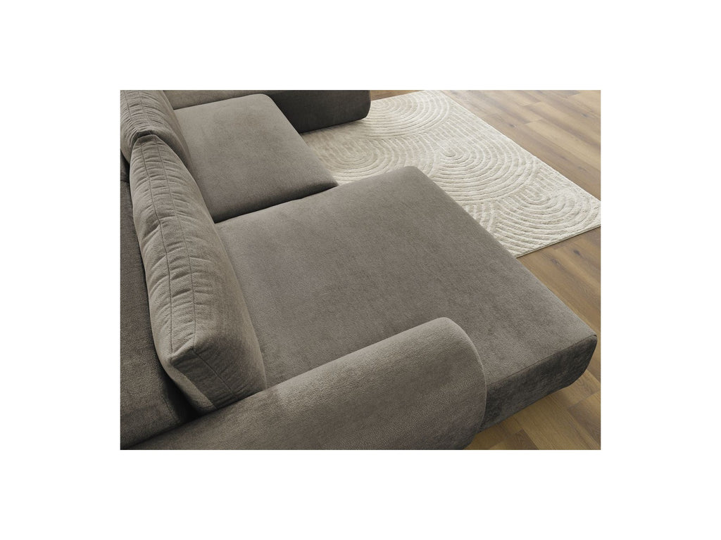 Panoramic Convertible Sofa with Storage - Lucien - Smooth Fabric - Left-Hand Corner