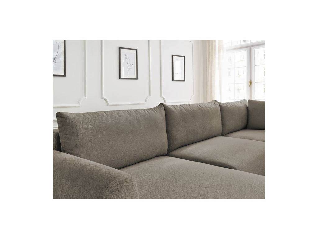 Panoramic Convertible Sofa with Storage - Lucien - Smooth Fabric - Left-Hand Corner