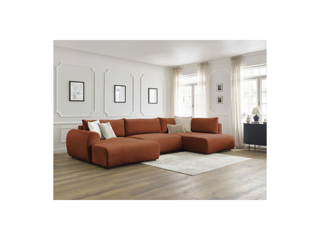 Panoramic Convertible Sofa with Storage - Lucien - Smooth Fabric - Left-Hand Corner