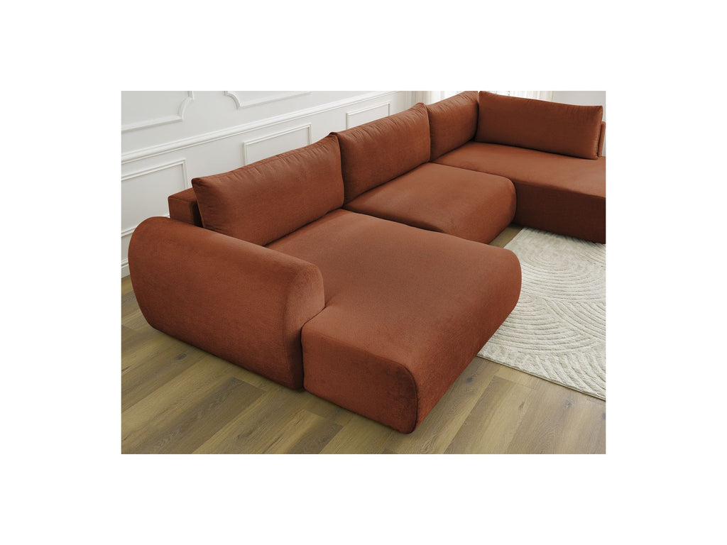 Panoramic Convertible Sofa with Storage - Lucien - Smooth Fabric - Left-Hand Corner