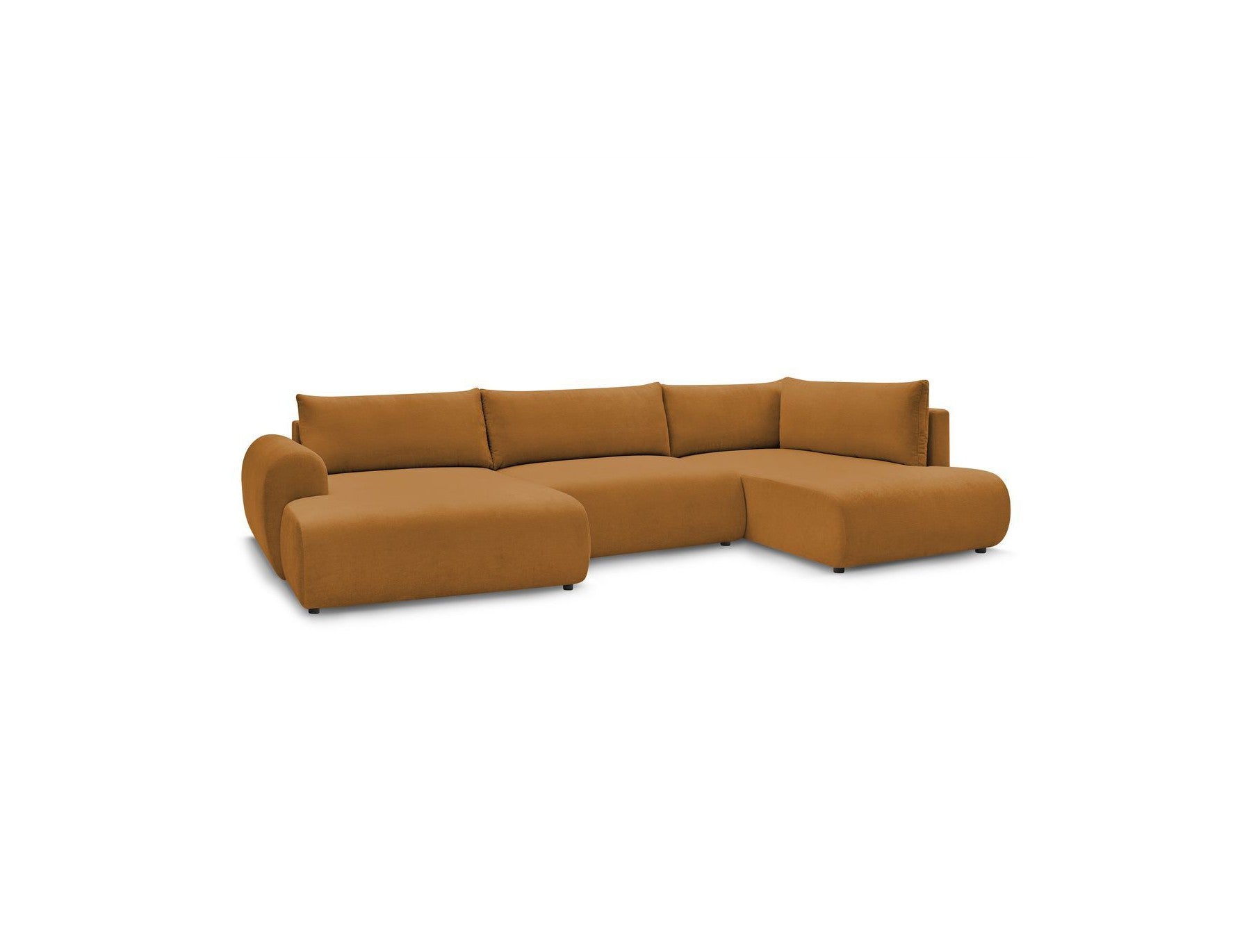 Panoramic Convertible Sofa with Storage - Lucien - Smooth Fabric - Left-Hand Corner