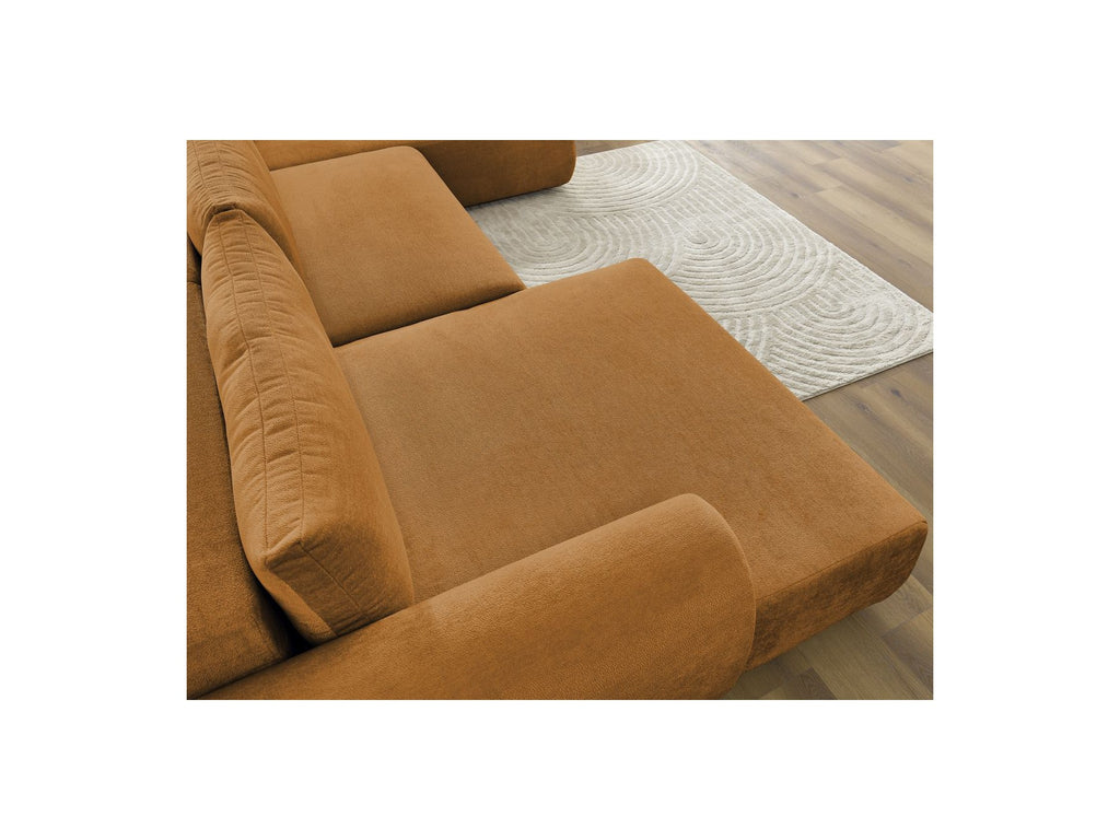 Panoramic Convertible Sofa with Storage - Lucien - Smooth Fabric - Left-Hand Corner