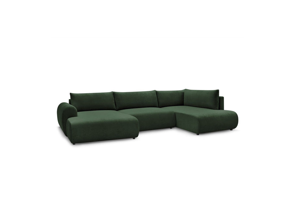 Panoramic Convertible Sofa with Storage - Lucien - Smooth Fabric - Left-Hand Corner