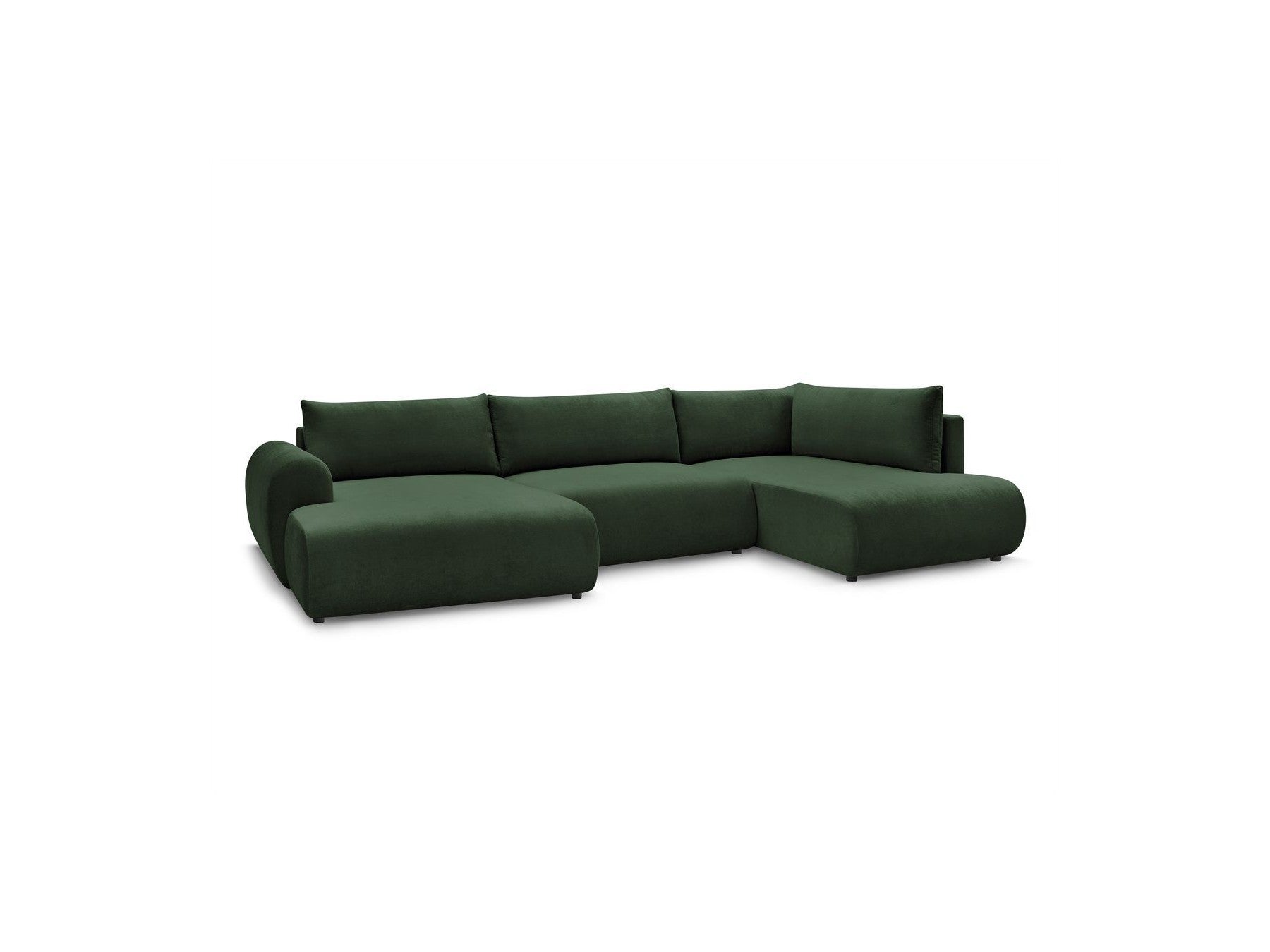 Panoramic Convertible Sofa with Storage - Lucien - Smooth Fabric - Left-Hand Corner