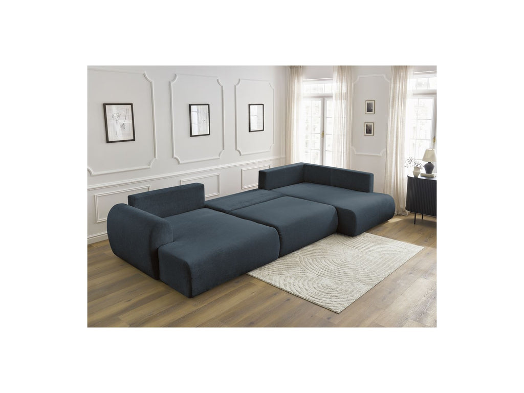 Panoramic Convertible Sofa with Storage - Lucien - Smooth Fabric - Left-Hand Corner